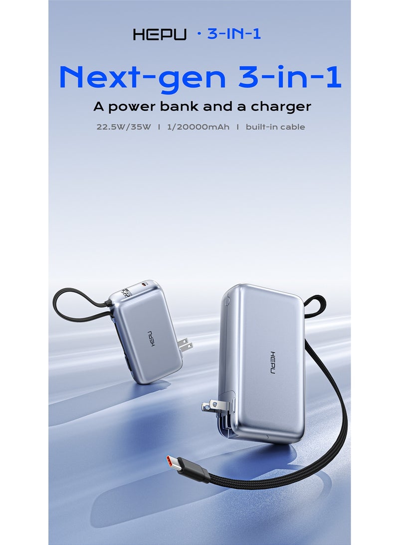 HEPU 20,000mAh Fast Charging Power Bank and Adapter HP-A33 - Image 5